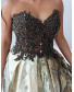 Off Shoulder Embroidered Dress - Leopard Abstract Black