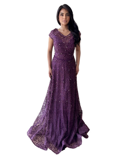 Embellished Gown - Voilet