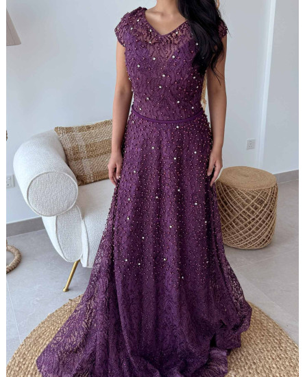 Embellished Gown - Voilet
