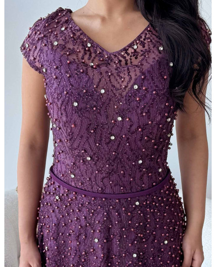 Embellished Gown - Voilet
