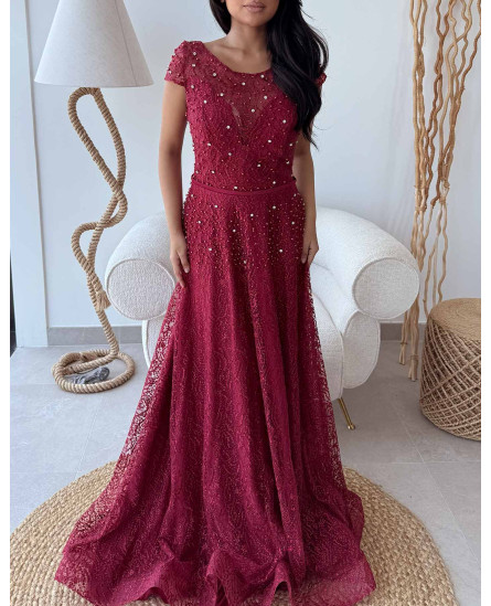 Embellished Gown - Maroon