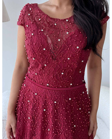 Embellished Gown - Maroon