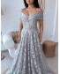 Embellished Off Shoulder Dress - Ancien