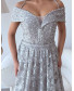 Embellished Off Shoulder Dress - Ancien