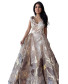 Golden Feather Dress with Stone Work