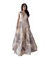 Golden Feather Dress with Stone Work