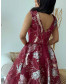 Feather Dress with Stone Work - Maroon