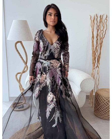 Peacock Formal Dress - Black