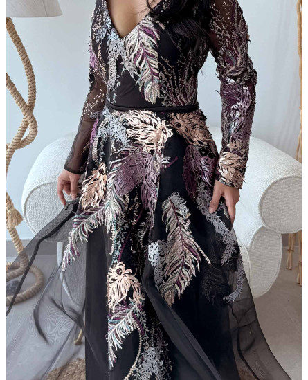 Peacock Formal Dress - Black