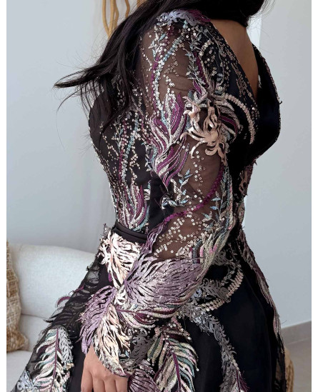 Peacock Formal Dress - Black
