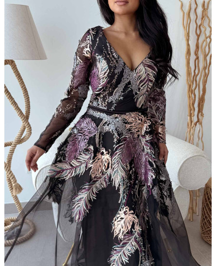 Peacock Formal Dress - Black