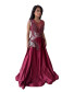 Peacock Embroidered Gown - Maroon