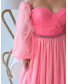 Jasmine Off-the-Shoulder Dress - Rose Self Polka Dots