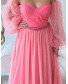 Jasmine Off-the-Shoulder Dress - Rose Self Polka Dots