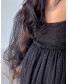 Jasmine Off-the-Shoulder Dress - Black Self Polka Dots