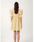 Midie Dress white with yellow chikankari embroidery 