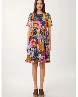 Medieval Dress Multicolor Flower