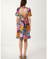 Medieval Dress Multicolor Flower