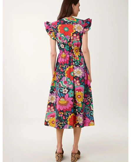 Medieval Dress Multicolor Flower