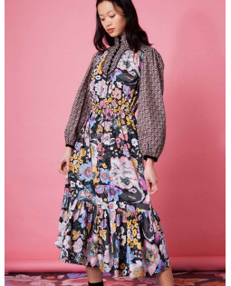 Hindie Caftan Floral Black