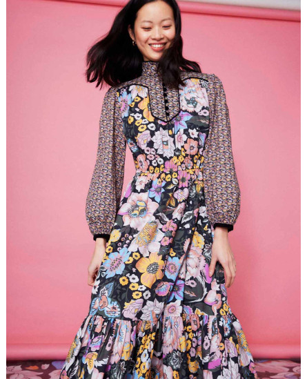 Hindie Caftan Floral Black