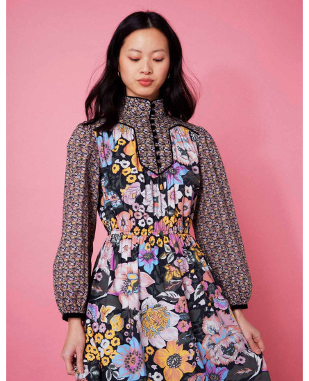 Hindie Caftan Floral Black