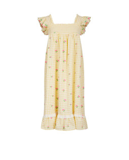 Summer Cherry Checks Dress - Vanila