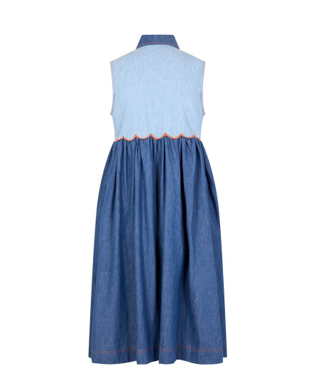 Denim Dress with Embroidery