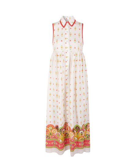 Kilim printed Dress White