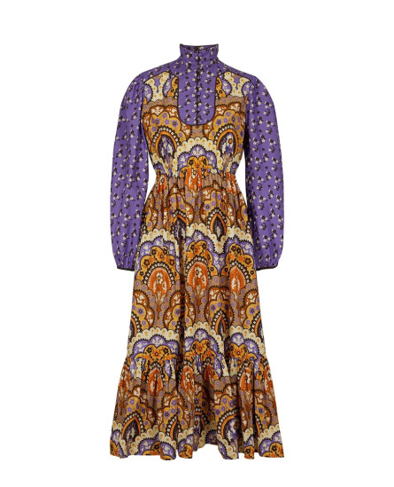 Hindie Caftan Floral Winter Voilet