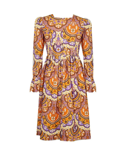 Medie Dress Velvet with Mandala Art