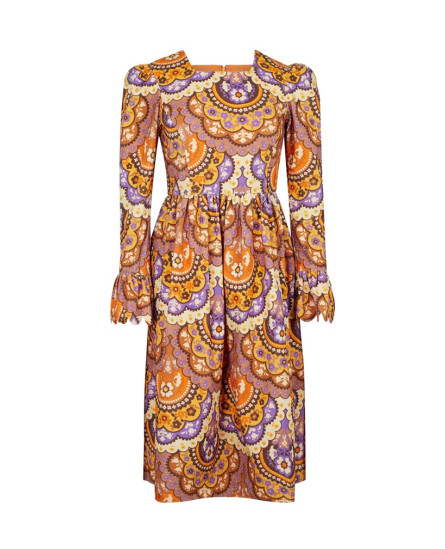 Medie Dress Velvet with Mandala Art