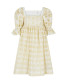 Midie Dress white with yellow chikankari embroidery 