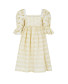 Midie Dress white with yellow chikankari embroidery 