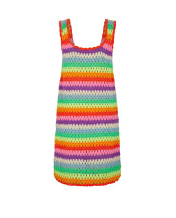 Rainbow Crochet Midie Dress
