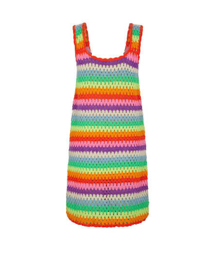 Rainbow Crochet Midie Dress