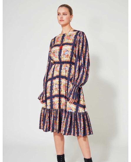 Cotton Tulle Dress - Black Blossom