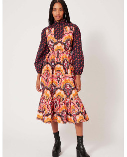 Hindie Caftan Floral Black Red