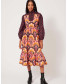 Hindie Caftan Floral Black Red