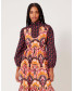 Hindie Caftan Floral Black Red