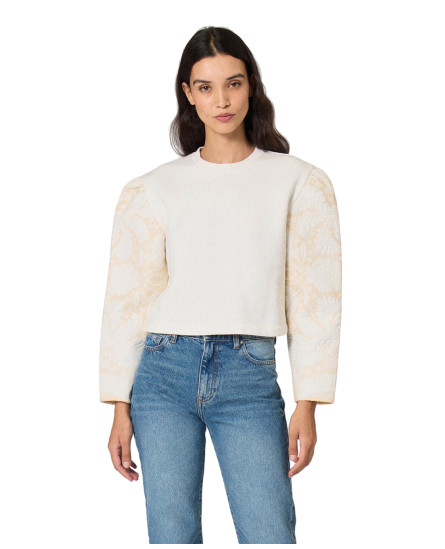 Embossed Work White Top