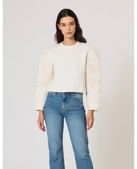 Embossed Work White Tops