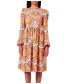 Printed Corduroy Velvet Dress - Multicolor