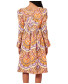 Printed Corduroy Velvet Dress - Multicolor