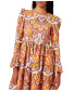 Printed Corduroy Velvet Dress - Multicolor