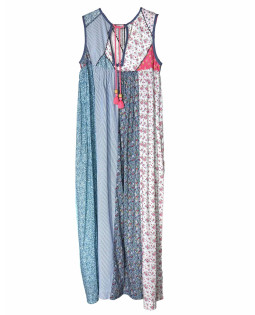 Patch Dress Blue White