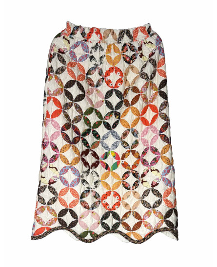 White Skirt Mosaic Kantha Art