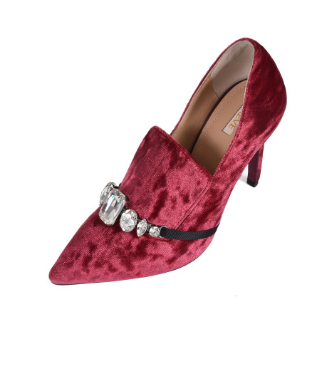 Pump heels Velvet -  Maroon