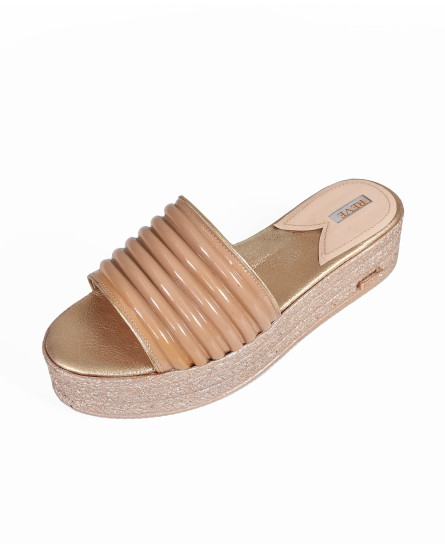 Nude Wedges Platform Heels