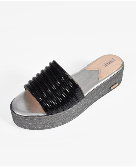Black Wedges Platform Heels